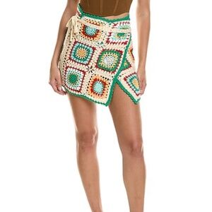 NEW NWOT Crochet Wrap Skirt.  Multicolor. Small